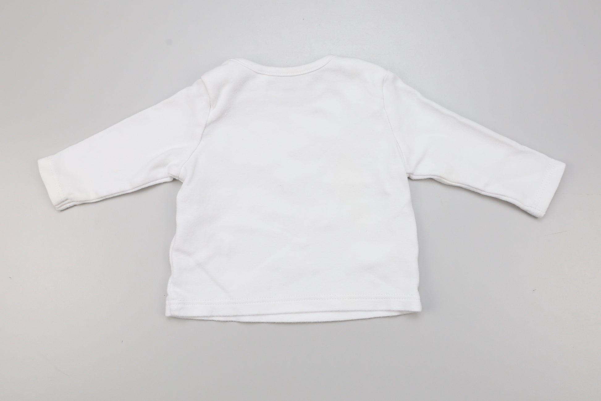 Weißes Langarmshirt aus dickerer Baumwolle (62) - KlugeMutti