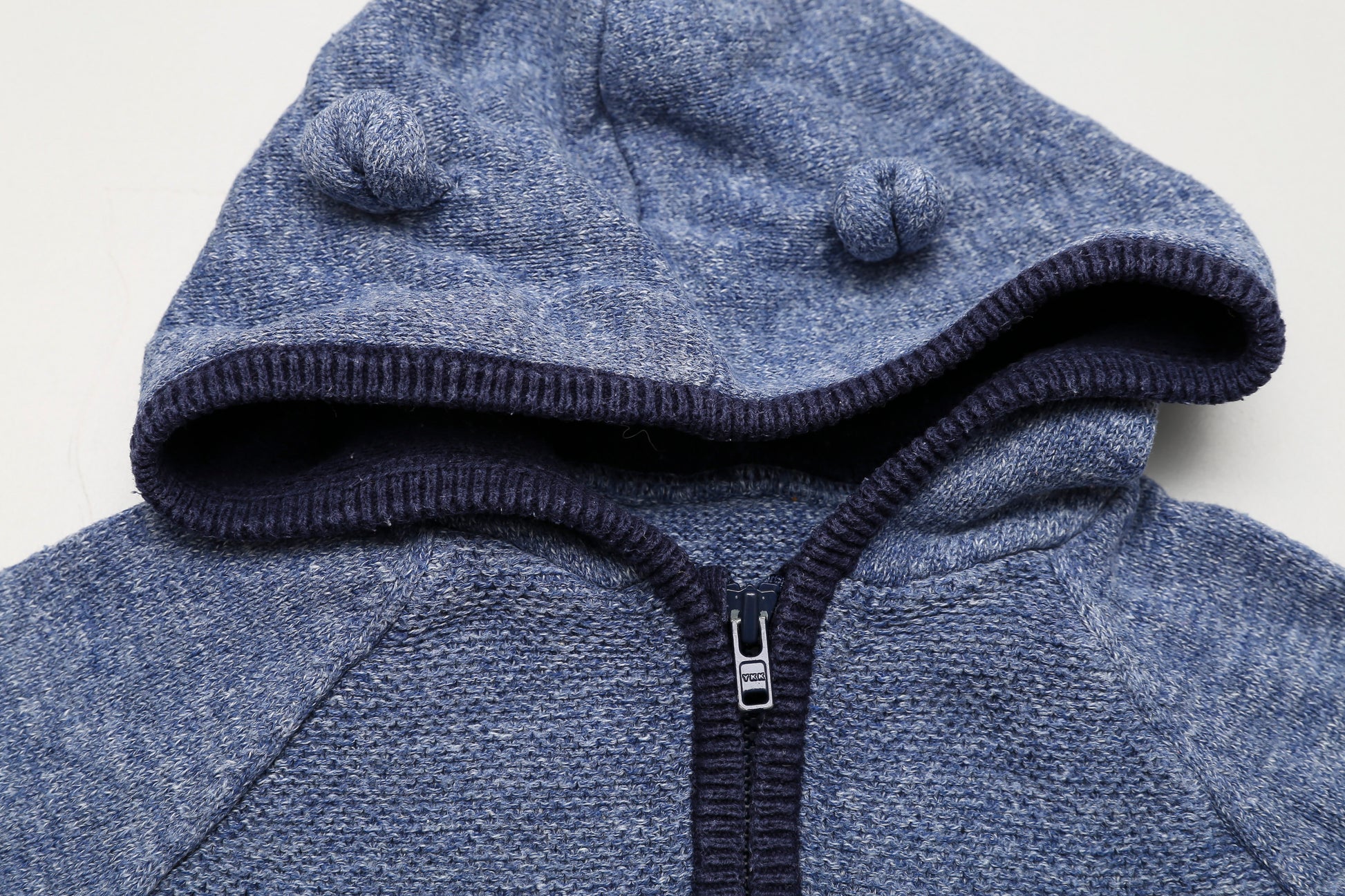 Dunkelblauer Strick-Hoodie (68-74) - KlugeMutti