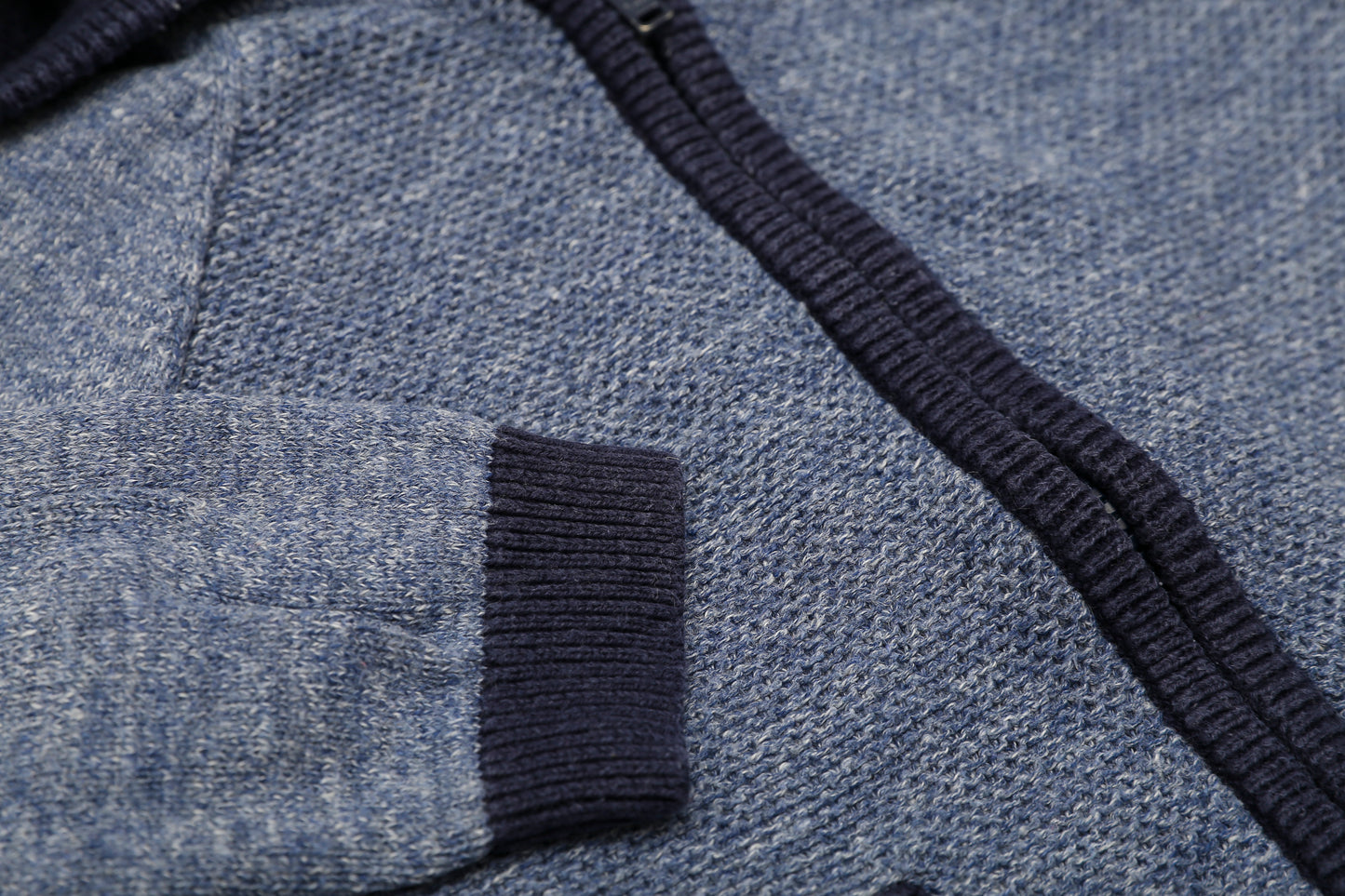 Dunkelblauer Strick-Hoodie (68-74) - KlugeMutti