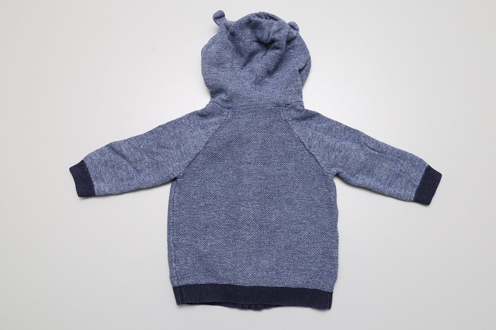 Dunkelblauer Strick-Hoodie (68-74) - KlugeMutti