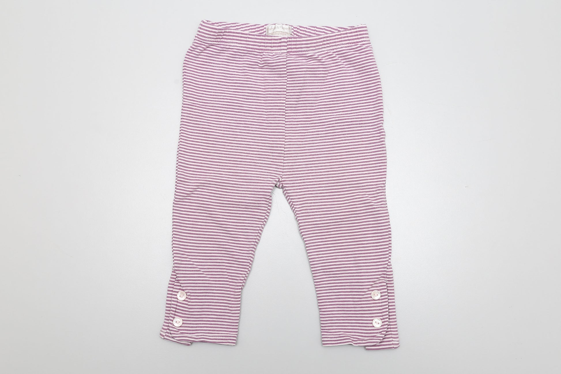 Lila gestreifte Leggings für Mädchen. Gr. 80