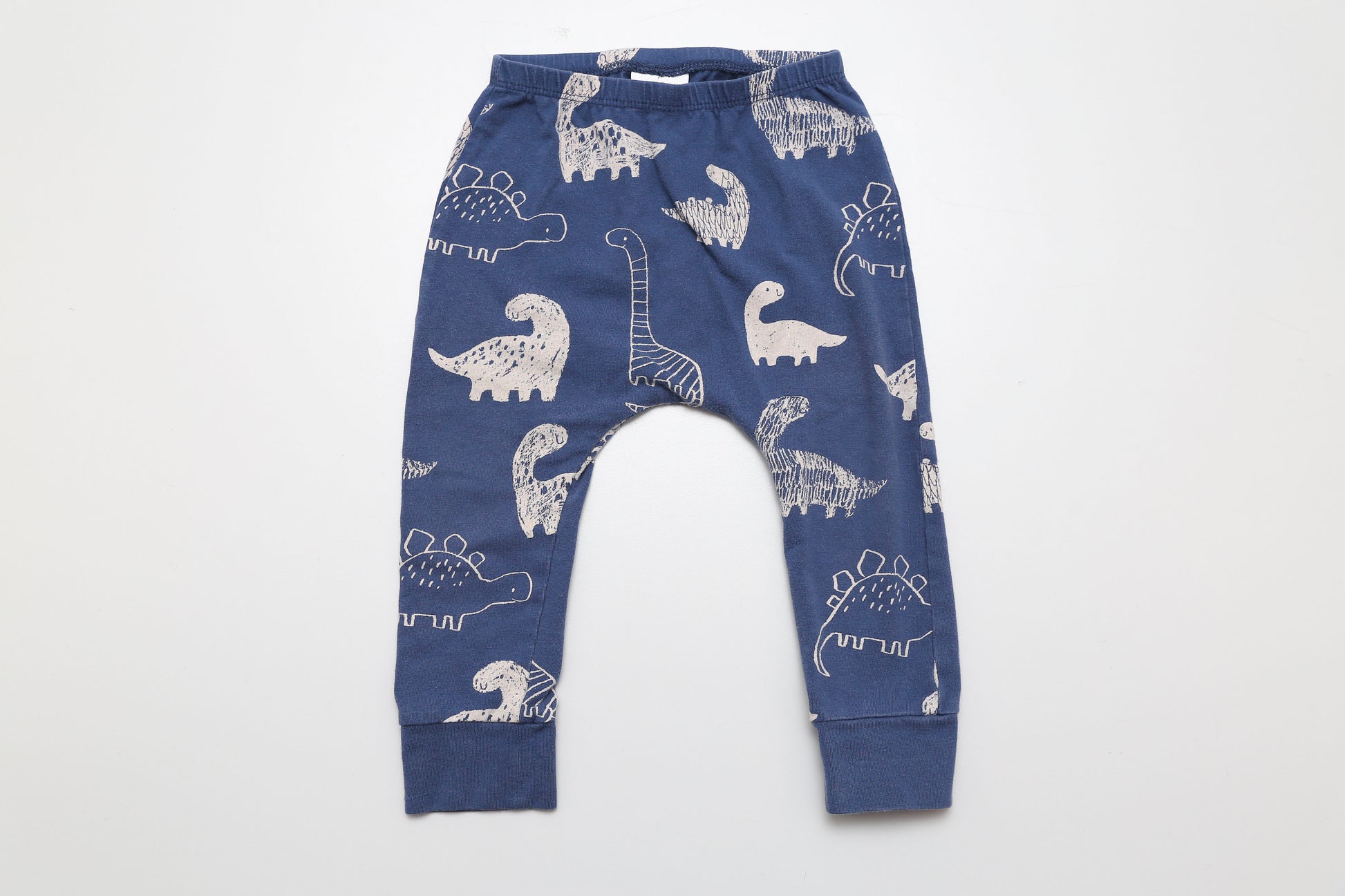 Blaue Babyhose für Jungen mit Dinosauriermotiv, Größe 80