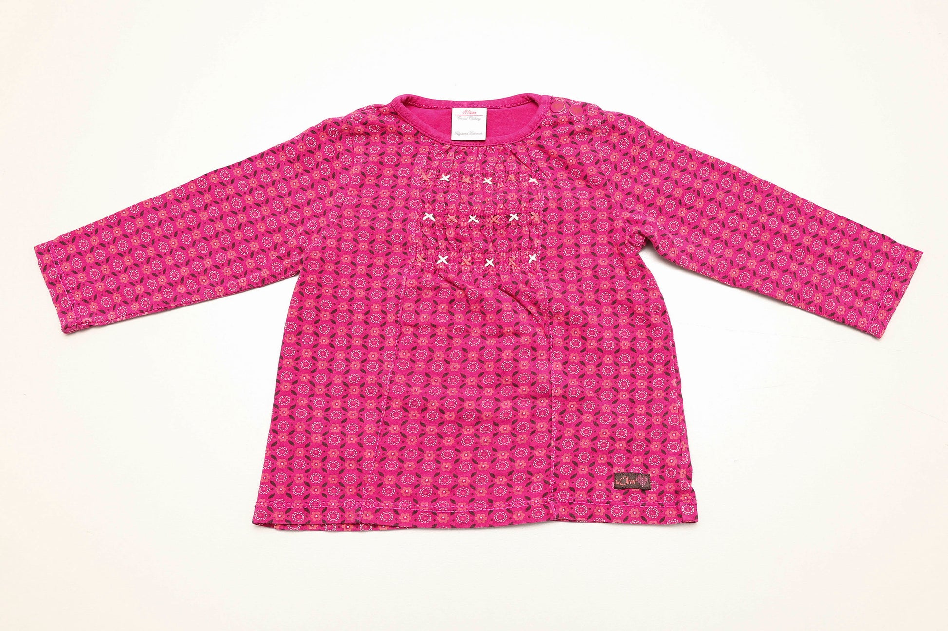 Rosa Langarmshirt / Tunika für Mädchen – weich und elastisch (68) - KlugeMutti